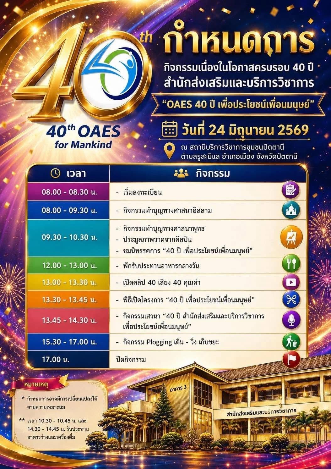 กิจกรรมวันถือประโยชน์ของเพื่อนมนุษย์เป็นกิจที่หนึ่ง ปี 2569 (ครบรอบ 40 ปี)